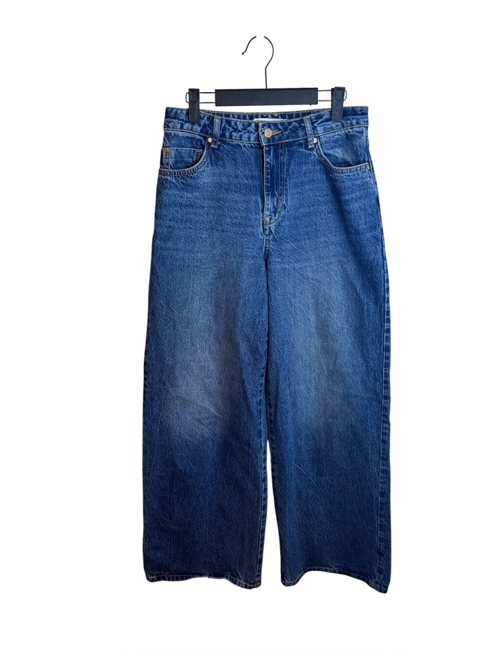 Zara True Blue High Rise Extra Flare Leg Jeans